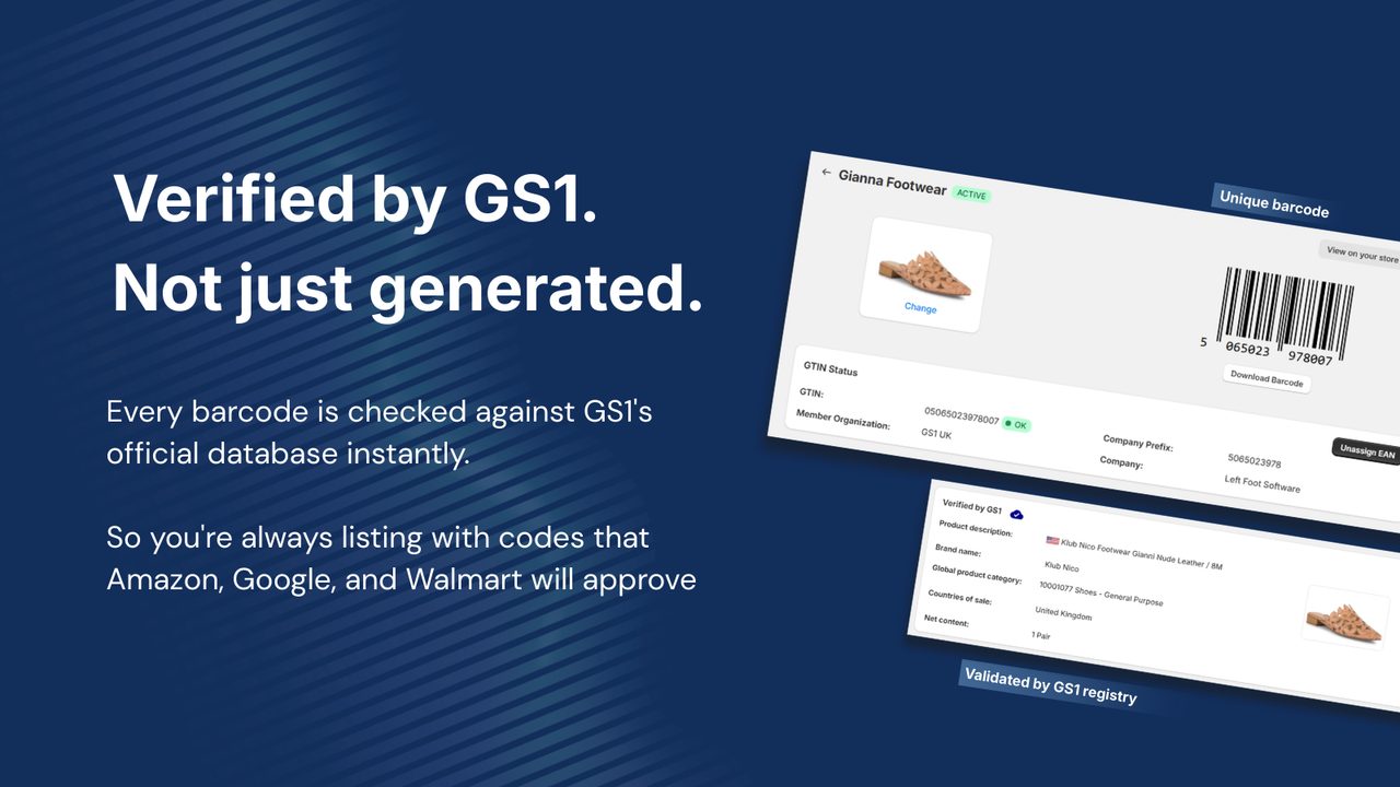 GS1 Assistant: products synced to the Verified by GS1 registry